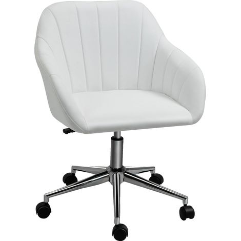 Chaise de bureau, design ergonomique, hauteur réglable, Blanc (1/2)