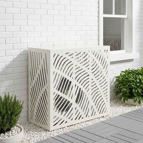 vidaXL Funda para Aire Acondicionado Blanco 110 x 50 x 105 cm Acero (1/5)