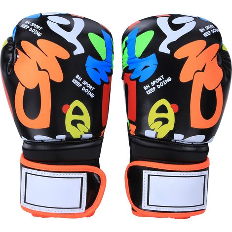 Gants de sport respirants pour enfants Graffiti, équipement de protection pour boxe, Sanda, Taekwondo, entraînement, noir (1/5)