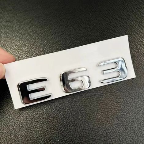 (Cheome E63) - Convient pour les accessoires automobiles Mercedes-Benz E63 E63S W213 : autocollant logo noir ABS, lettrage E63, logo E63S, logo de bagage, insigne, etc. (1/5)