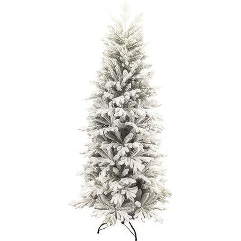 Albero di Natale Artificiale Innevato 180 cm 660 Rami Diam. 86 cm in PVC e PE con Gancio Ombrello Alnus