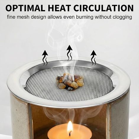 Tamis à Fumage en Acier Inoxydable, pour Brûle-parfum, Pour Brûle Encens, Bruleur Fondue, Fumer et Brûleurs Huile, Ø 10 cm (1/3)