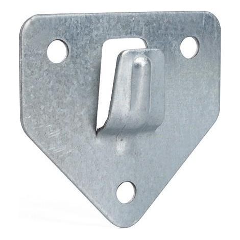placa colgador suelto. acero. para extintores. tres taladros pasantes. lengüeta central estampada. peso 0,035kg - tarvi (1/2)