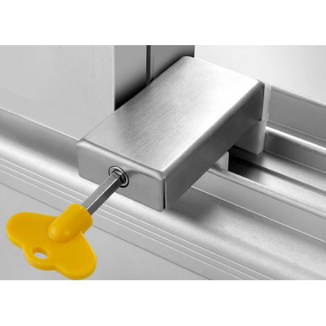 Serrures de sécurité de cadre de porte en Acier inoxydable pour fenêtres coulissantes, avec clé et limiteur de sécurité pour enfants (1/5)