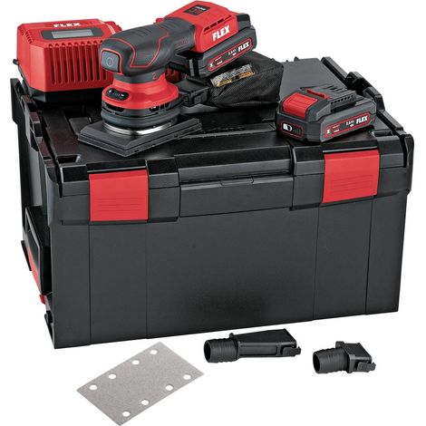 Ponceuse vibrante sans fil avec set de papier abrasif (dimensions 204 × 83 × 140 mm, poids 1 kg, batterie 18 V)
