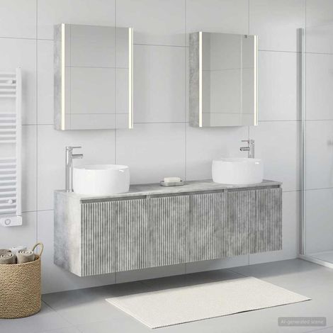 vidaXL Bathroom Cabinet Set 5 pcs Concrete Grey Engineered Wood (1/5)
