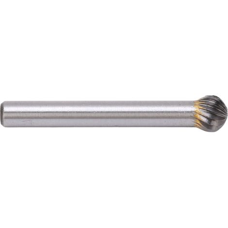Lime rotative en carbure à une seule taille, tête sphérique de 8 mm, tige de 57 mm, pour le contournage, l'ébavurage, le fraisage et le meulage. (1/5)