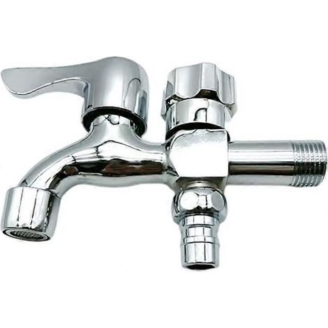 Double faucet, double garden faucet, high quality aluminum alloy faucet, 1/2" x 1/2" connection control for garden (1/5)