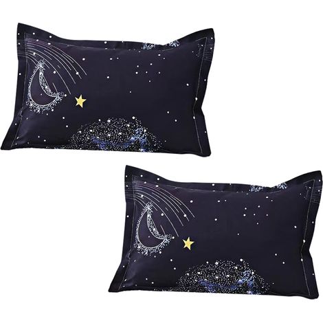 Lot de 2 taies d'oreiller, coton, microfibre brossée, motifs floraux, fermeture portefeuille, été (1/5)