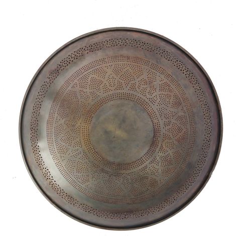 applique murale ronde cuivre et or design oriental métal ajouré - cuivre patiné doré oriental (1/3)