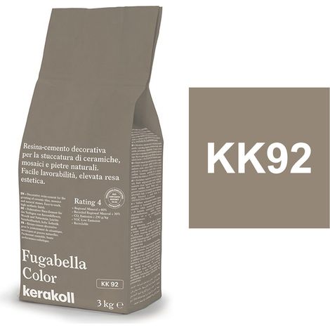 Kerakoll Stucco Fugabella Color KK 92 Marrone Chiaro 3kg - Resina-Cemento per Piastrelle