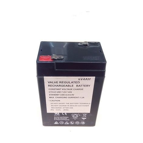 BATERÍA DE PLOMO RECARGABLE 6V 4,0Ah - mm 70x47x106h