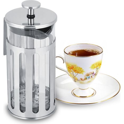 Cafetière à piston en verre et acier inoxydable avec filtre, théière domestique (350 ml) (1/5)