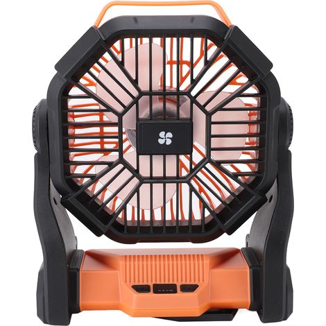 GARRYFIZH Ventilateur de Camping en plein air, tente professionnelle efficace, Rechargeable par USB, avec lanterne LED pour Orange