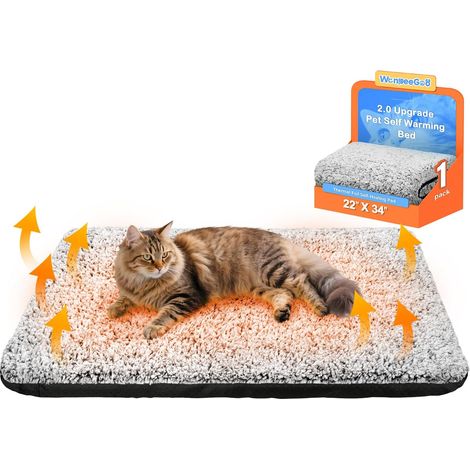 Selbstheizendes Katzenbett, verbesserte Thermomatte 2.0, für Wohnungskatzen, 55 x 86 cm (1/5)
