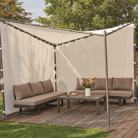 Siena Garden J05233 - Set di 2 Pannelli Laterali per Gazebo Berlino, 3 x 3 m, Colore: Bianco (1/2)