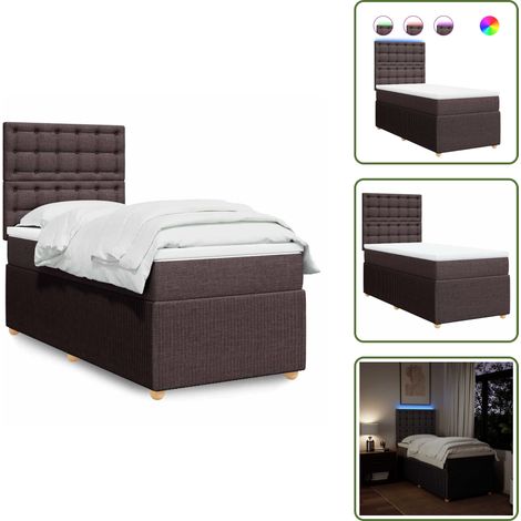 Sommier à lattes de lit avec matelas Marron foncé 80x200 cm - Sommier À Lattes De Lit - Sommiers À Lattes De Lit - Lit - Meuble De Chambre À Coucher (1/5)