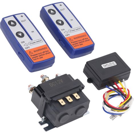 Kit Relais Treuil 12V 250A avec Télécommande, Contacteur Interrupteur pour Véhicule Industriel (1/5)