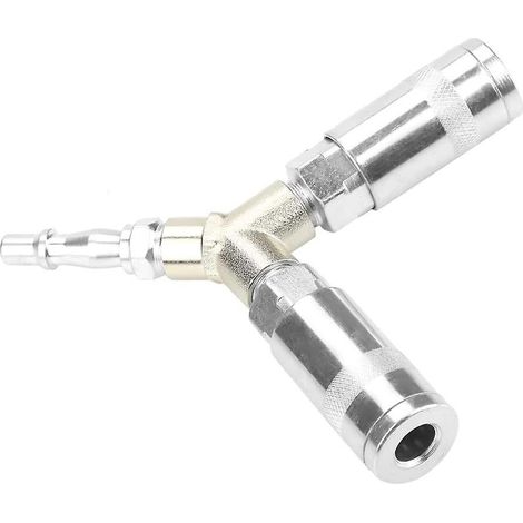 Raccord en Y 1/4" BSP, raccord rapide 3 voies pour compresseur de pompe à air (1/5)