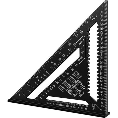 Goniometro triangolare in alluminio, 30,5 cm (12 pollici), per ingegneri e carpentieri, strumento di misurazione di alta precisione. (1/5)