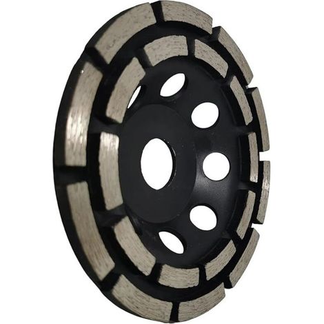Disque Diamant à Meuler et Poncer, Meule Abrasive Diamantée 125mm x 22,23mm à Double Rangée, pour Poncer Chape, Dalle Béton, Carrelage et Colle Carrelage. (1/5)