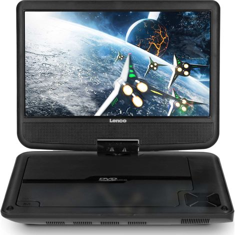 Reproductor de DVD portátil de 9 pulgadas con soporte, color negro
