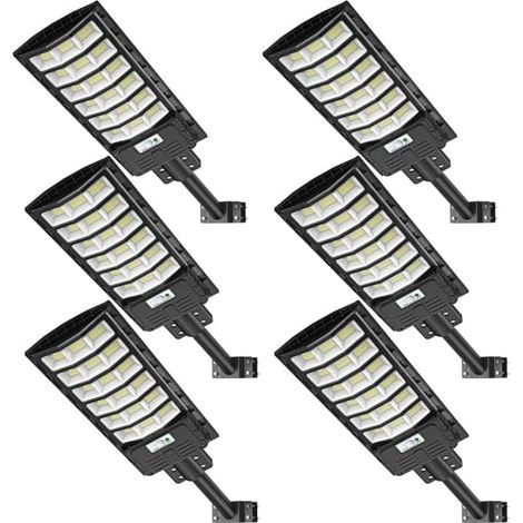2 Packs 600W Réverbère Solaire Extérieur, Lampe Solaire à LED avec Détecteur de Mouvement et Télécommande, Projecteur Solaire IP65 étanche, 6500K Spot Solaire Extérieur Minuterie Pour Jardin (1/5)
