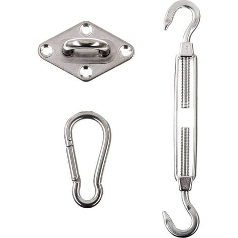 Kit di fissaggio per vela ombreggiante da 20 cm 3 pezzi in acciaio trattato con resina epossidica - Hespéride