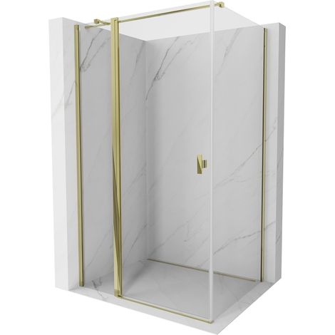 Mexen Mist T cabine de douche pivotante 120 x 95 cm, transparent, or - 8A4T-120-095-50-00 (1/5)