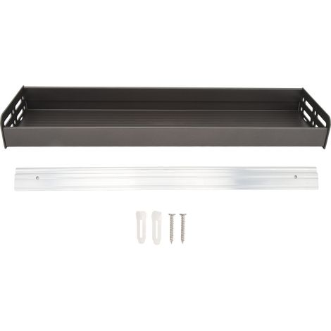 Étagère à épices murale, grise, 50 cm, étagère de rangement multifonctionnelle pour cuisine et salle de bain (1/5)