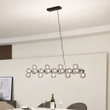 [GEBRAUCHT] B-Ware Lucande Hängeleuchte Naelen Hängelampe Deckenlampe Schwarz/Grau 125 Cm Glas G9