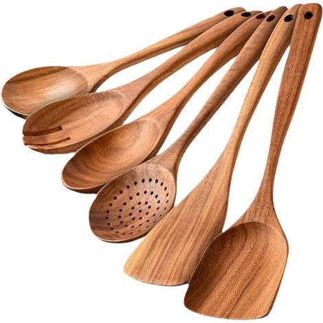 ustensiles de cuisine en bois lot de 6 Set 6 ustensiles bois (1/2)
