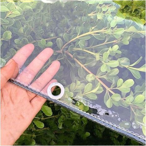 Imperméable Transparente avec Oeillet, Couverture en Feuille de Bâche 0.3mm épaissie PVC Bache Plastique Résistance Aux Intempéries pour Terrasse, Pergola (Size : 1x2m/3.28x6.56ft) (1/5)