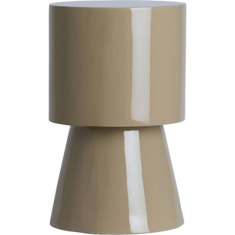 Runder Beistelltisch Holz glänzend Sand Light & Living NYSA (1/2)
