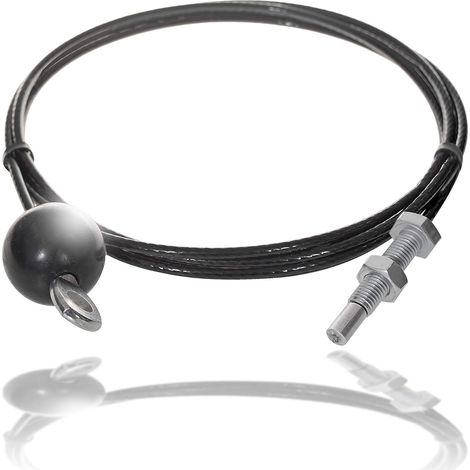 Câble Acier Gainé Fitness - 1,00 m - Diamètre 4 mm - Filetage M10 - Charge 140 kg - Pour Poulie Musculation (1/5)