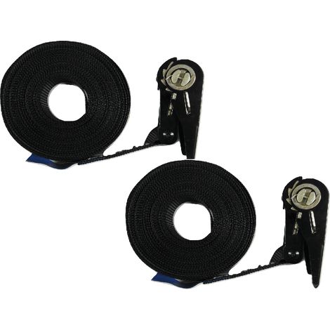 25MM Black Ratchet Straps 10M Endless Lashing x2 - 1 Ton Tie Down Trailer Cargo Truck Quick Release