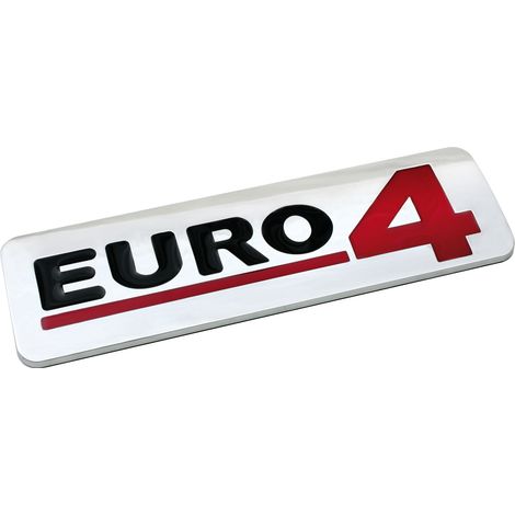 Emblema Antinquinamento 3D cromato - 170x50 mm - Euro 4 (1/2)