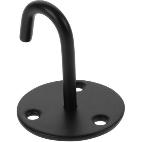 QORVA-Crochet noir, crochets noirs pour suspendre, crochets robustes, crochet de plafond, crochet de plafond pour suspendre des plantes, acier inoxydable (1/5)
