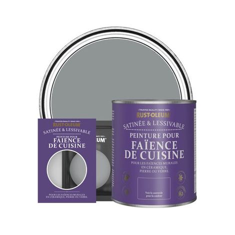 Peinture pour Faïence de Cuisine, Finition Satinée - Anthracite Moyen (1/3)