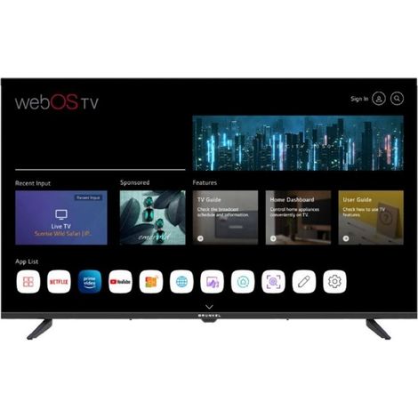 Grunkel Televisor Smart TV de 43 Pulgadas de 4K UHD. LED-4300PBW con webOS Apta para Soporte Pared con 3 entradas HDMI y 2 USB