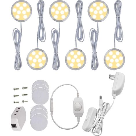 LED Under Cabinet Lights Kitchen Cabinet Light 12W 1020 Lumen Warm White 3000K Set of 6 (1/5)