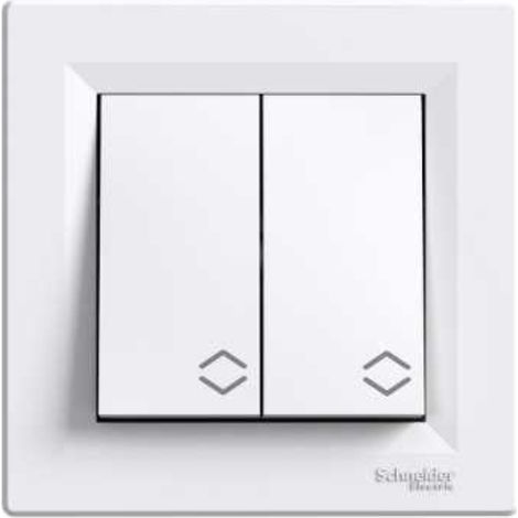 Conector doble para escaleras Asfora, terminales de tornillo, blanco, con marco EPH0600321