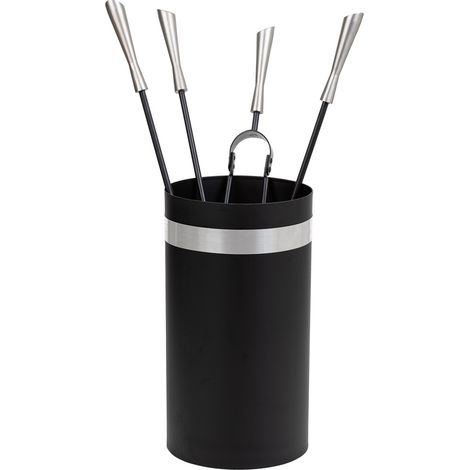 Set 5 herramientas de metal para la chimenea de metal negras (1/5)