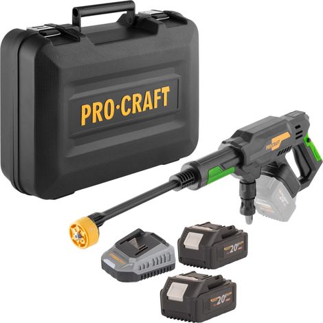 Idropulitrice a batteria Procraft CW20bb 20 V 30 bar 180 l/h Brushless + 2 batterie 4,0 Ah + caricabatterie + valigetta