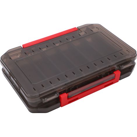 Doppelseitige, atmungsaktive und stoßfeste Köderbox mit Griff, grau. (1/5)