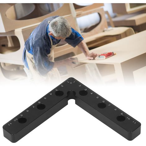 Set aus 2 schwarzen 120-mm-Winkellinealen für metrische Positionierung und Markierung (1/5)