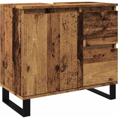 Maison Exclusive - Mueble de lavabo madera de ingeniería envejeci (1/5)