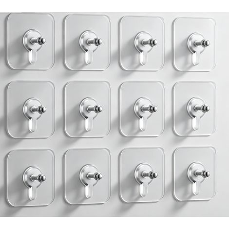Vis auto - adhésives – sans clous – crochets auto - adhésifs – système de suspension pour cadre photo – ensemble de 12 pièces (1/5)