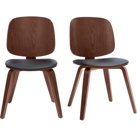 Stühle schwarz mit dunklem Holz (2er-Set) BECK