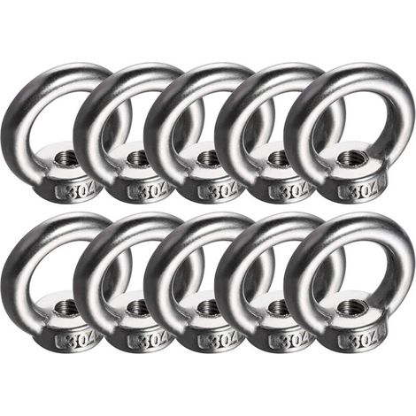 Bague de 10 pc murmure M8 Eye Mutter Transmetteur Charger 230kg 304 Mourdonneuse à œufs polis en acier inoxydable (1/5)